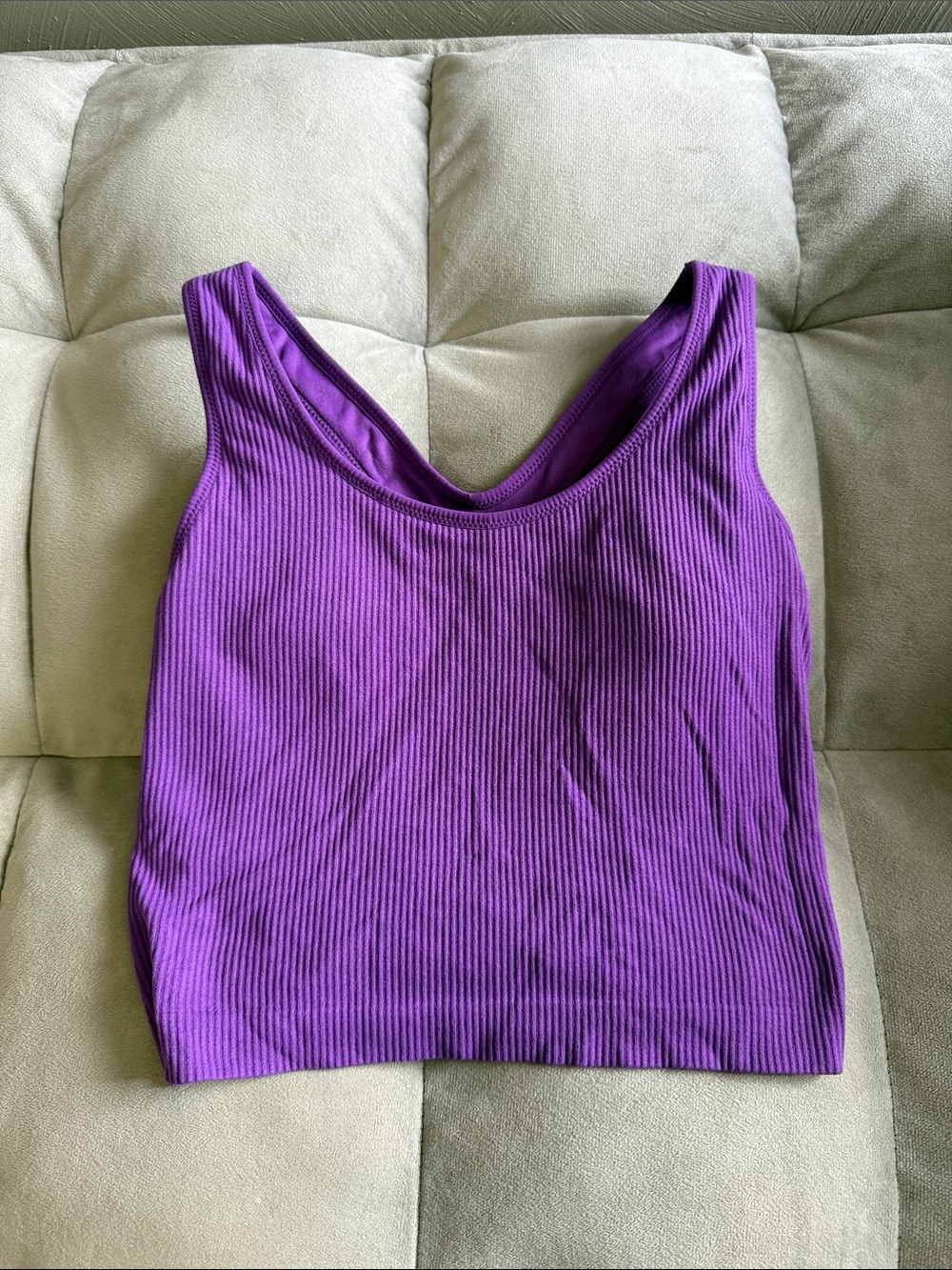CALIA by Carrie Underwood Ribbed Violet Scoop-Neck Tank